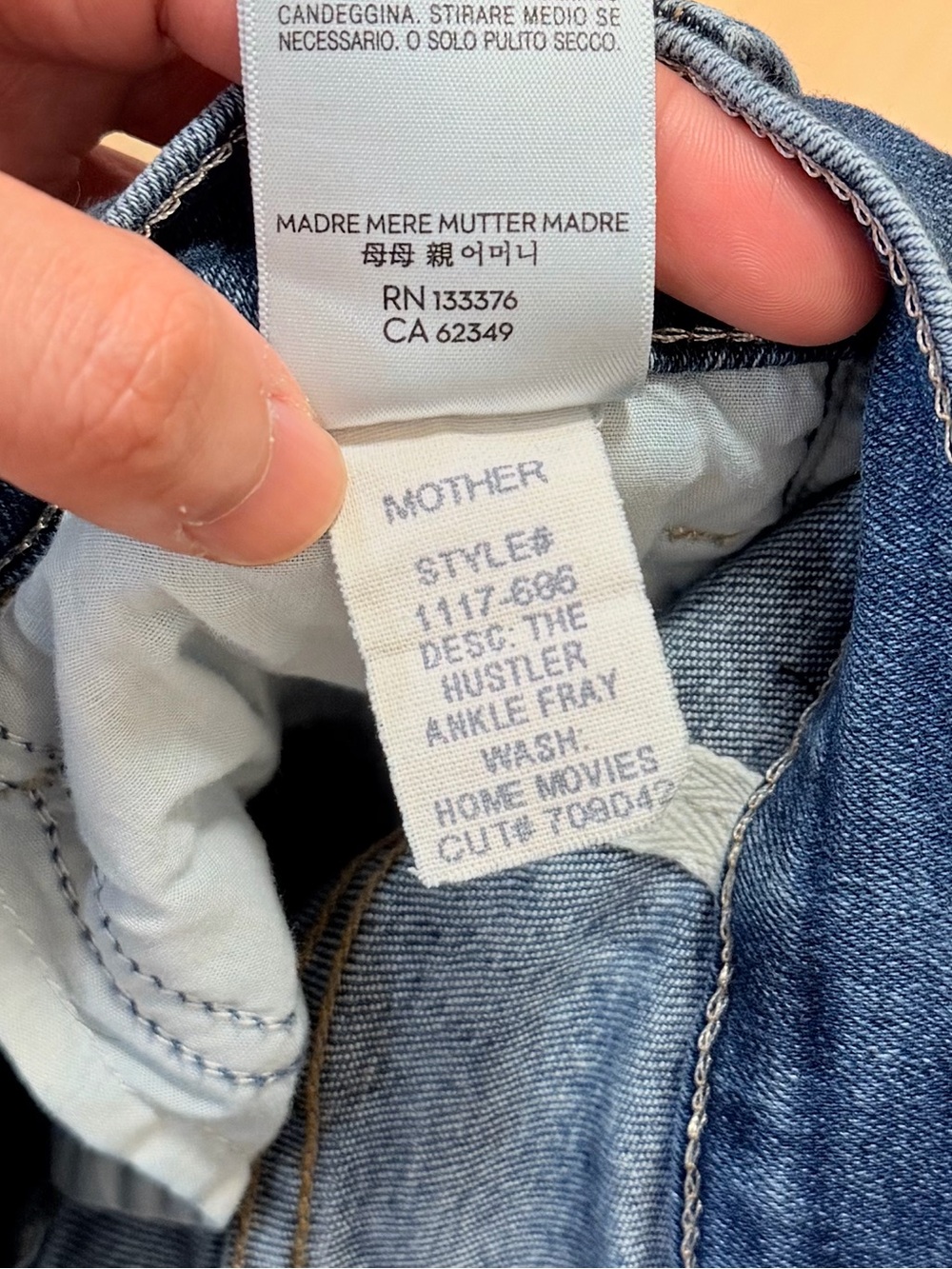 Mother Women’s The Hustler Ankle Fray Denim Jeans in Home Movies - Picture 6 of 7